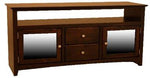 [54 Inch] Alder Shaker TV Console - shown in Cofee finish with Brushed Nickel knobs